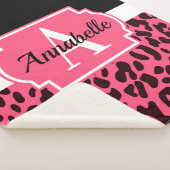 Roze luipaard afdrukken sherpa deken (3/4)