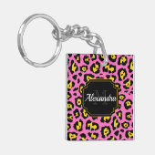 Roze luipaard afdrukken sleutelhanger (Voorkant Links)