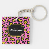 Roze luipaard afdrukken sleutelhanger (Achterkant)