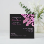 Roze luipaard Baby shower Kaart (Staand voorkant)
