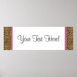 Roze Luipaard Baby Shower Slagbanner Poster