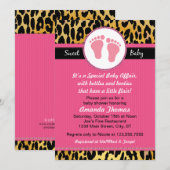 Roze luipaard Babyschoenen Kaart (Voorkant / Achterkant)