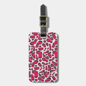 Roze luipaard bagagelabel (Voorkant verticaal)