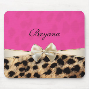 Roze & Luipaard Cheeta Print Strik Muismat