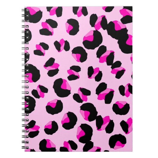 Roze luipaard. Dierlijk huidpatroon. Luipaard. Pan Notitieboek (Voorkant)