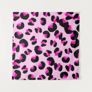 Roze luipaard. Dierlijk huidpatroon. Luipaard. Pan Wandkleed