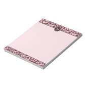 Roze Luipaard Dierprint Met Nep Folie Monogram Notitieblok (Gedraaid)