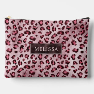 Roze Luipaard Dierprint Met Nepfolie En Naam Etui