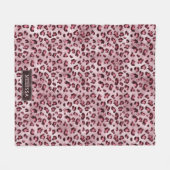 Roze Luipaard Dierprint Met Nepfolie En Naam Fleece Deken (Voorkant (Horizontaal))
