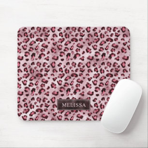 Roze Luipaard Dierprint Met Nepfolie En Naam Muismat