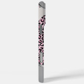 Roze luipaard en metalen print | Monogram Case-Mate iPhone Case (Achterkant / Rechts)