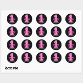 Roze Luipaard Jachtluipaard Print Eén 1e Verjaarda Ronde Sticker (Vel)