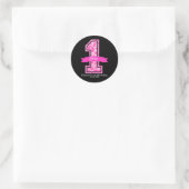 Roze Luipaard Jachtluipaard Print Eén 1e Verjaarda Ronde Sticker (Tas)