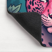 Roze luipaard mousepad muismat (Hoek)