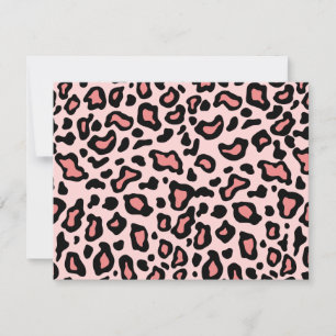 Roze Luipaard Patroon Uitnodigingen