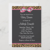 Roze Luipaard Prinses Baby Shower Kaart (Achterkant)