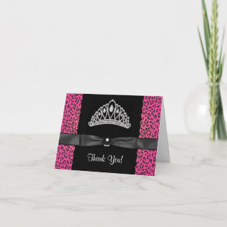 Roze Luipaard Prinses Bedankkaartjes Bedankkaart
