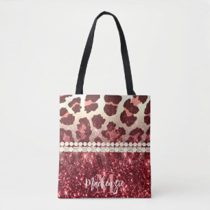 Roze Luipaard Print en Glitter Draagtas