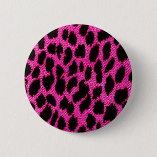 Roze luipaard ronde button 5,7 cm