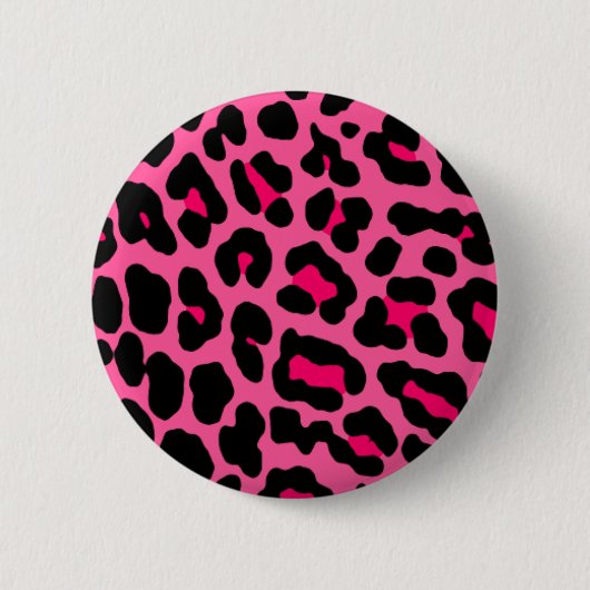 Roze luipaard ronde button 5,7 cm (Voorkant)