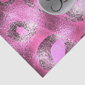 Roze luipaard Shine Elegant Monogram Letter Initia Tissuepapier (Detail)