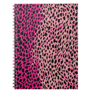 Roze luipaard textielfabricagedier, ruggrou notitieboek