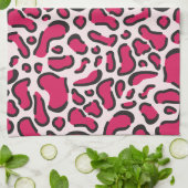 Roze luipaard theedoek (Gevouwen)