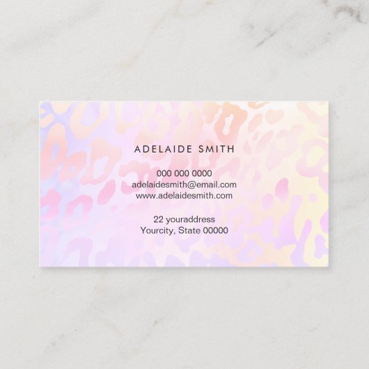 roze luipaard visitekaartje (Achterkant)