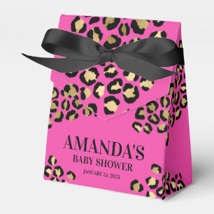 Roze Luipaardprint Baby Shower Bedankdoosjes