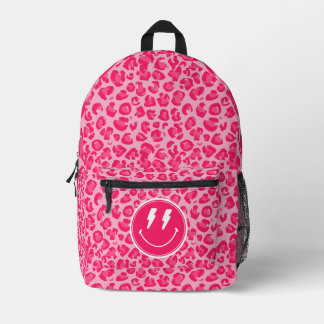 Roze Luipaardprint Bliksemschicht Rugzak