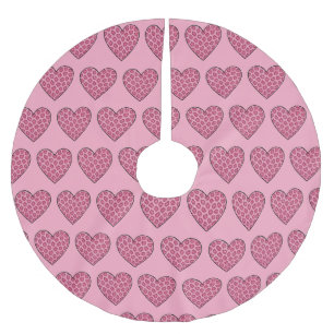 Roze Luipaardprint Harten Kerstboom Rok