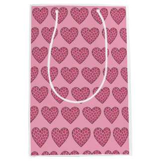 Roze Luipaardprint Harten Medium Cadeauzakje