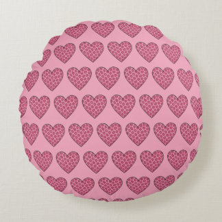 Roze Luipaardprint Harten Rond Kussen