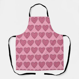 Roze Luipaardprint Harten Schort