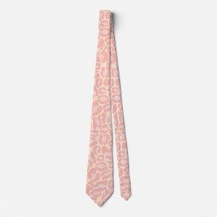 Roze Luipaardprint Kitch Retro Trouw Bruidsjonkers Stropdas