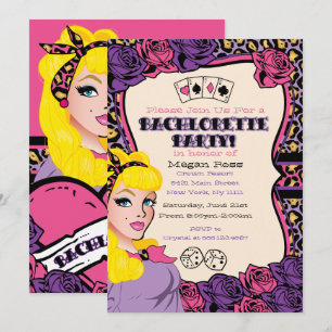 Roze Luipaardprint, Pin-up Feest Uitnodigingen