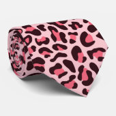 Roze Luipaardprint Punkrock Stropdas (Opgerold)