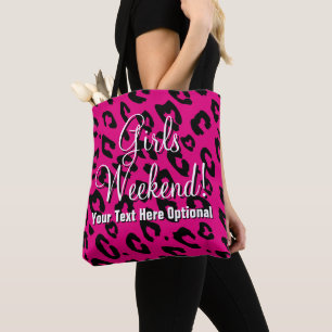 Roze luipaardvlek rozetten meiden weekend boodscha draagtas
