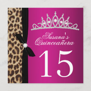 roze luiproze Quinceanera Kaart
