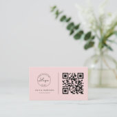 Roze luxemburalist QR Code Professional Visitekaartje (Staand voorkant)