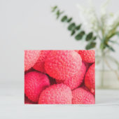  roze lychee fruitpatroon briefkaart (Staand voorkant)