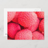  roze lychee fruitpatroon briefkaart (Voorkant / Achterkant)