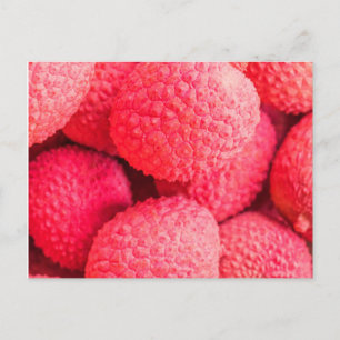 roze lychee fruitpatroon briefkaart