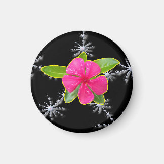 Roze maagdenpalm fractal splash magneet