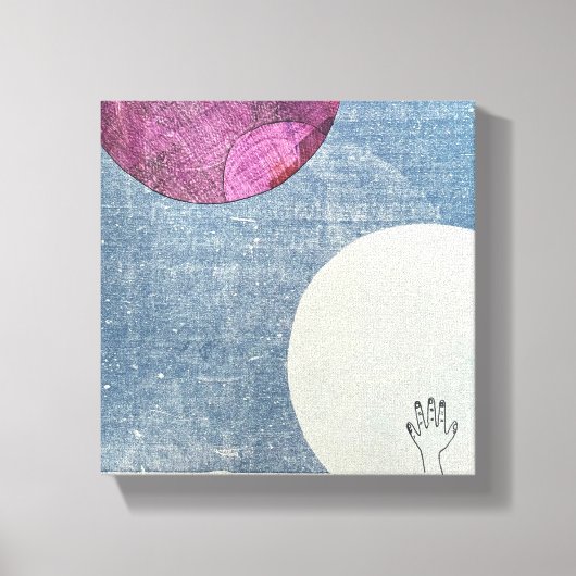 Roze Maan Canvas Print (Voorkant)