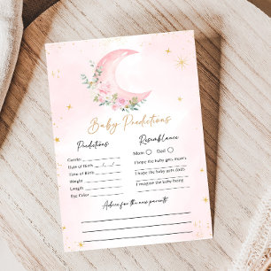Roze Maan en Sterren Baby Shower Voorspellingen Sp