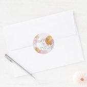 Roze Maan twee de maan Ronde Sticker (Envelop)