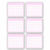 Roze Maandkalender Sticker (Voorkant)