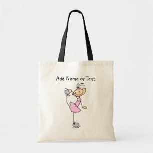 Roze maatbeentje Figuur Girl Ice Skater Gepersonal Tote Bag