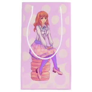 Roze Macaron Girl Klein Cadeauzakje